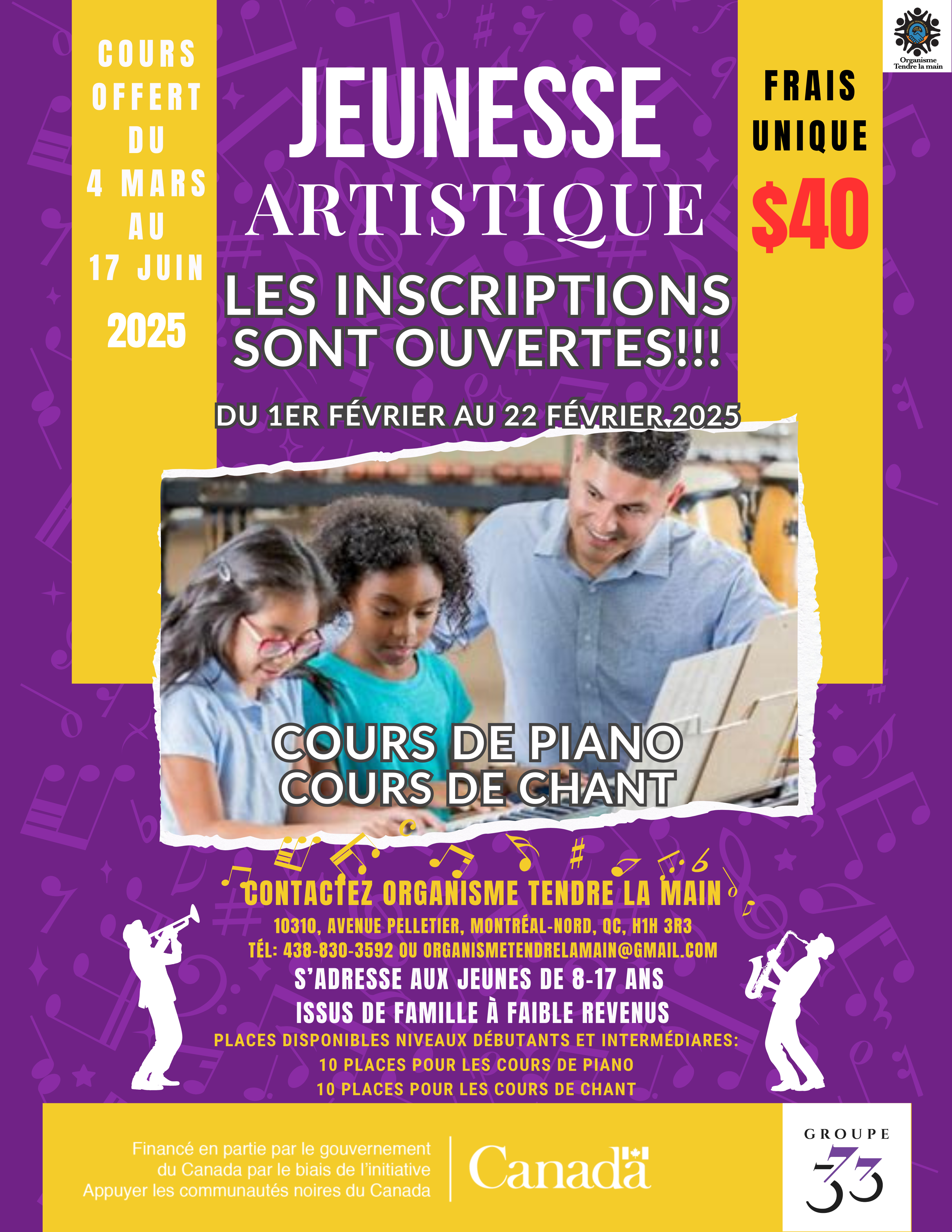 Inscription Jeunesse Artistique 2024